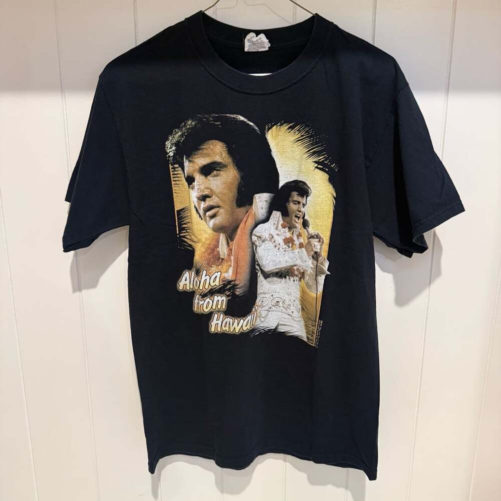 Vintage Elvis Presley Aloha From Hawaii Black T-Shirt